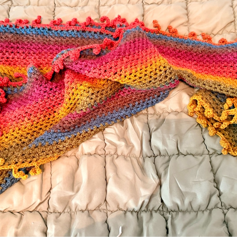 🧣🔥 Colorful Crochet Scarf – Wool Blend 🔥🧣 - Picture 6 of 10
